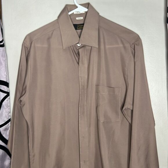 Vintage Ultra Lustre brown long sleeve button-down shirt, size 15.5 - Picture 2 of 8